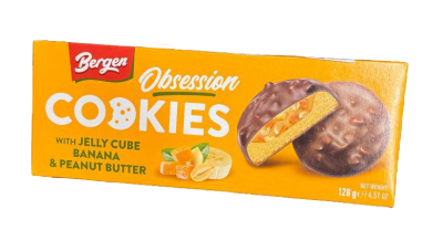 Печенье Берген глазированное Желе из банана/Арахисовая паста 128г