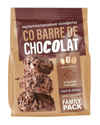 Конфеты мультизлаковые Ко Барре де Шоколат с темной глазурью 135г
