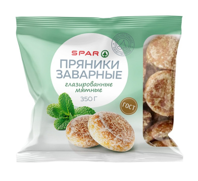 Пряники SPAR Заварные глазированные Мятные 350г