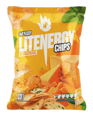 Чипсы Лит Энерджи Рифленые Сыр Чеддер 120г
