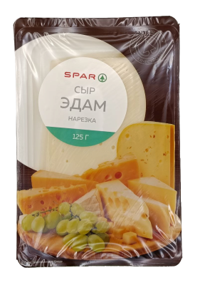 Сыр Эдам SPAR 45% нарезка 125г БЗМЖ