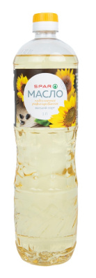 Масло подсолнечное SPAR рафинированное 1л