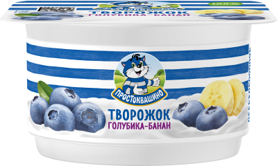 Продукт творожный Простоквашино Голубика/Банан 3,6% 110г БЗМЖ