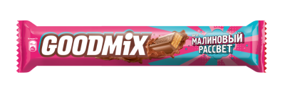 Батончик Гудмикс Малиновый рассвет со вкусом малины с хрустящей вафлей 40г
