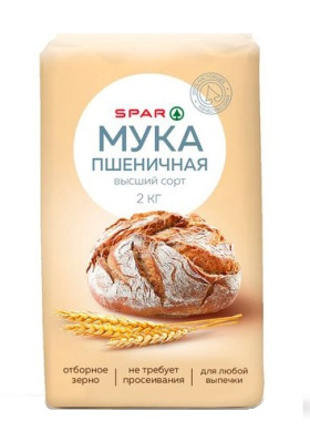 Мука пшеничная SPAR в/с 2кг