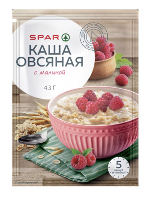 Каша овсяная SPAR с Малиной 8*43г