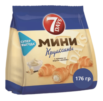 Круассаны мини 7Дней Ваниль 176г