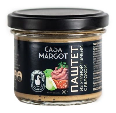 Паштет из утиной печени Casa Margot с яблоком 90г