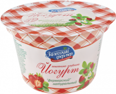 Йогурт Фермерский Земляника/Клубника 3,5% 130г БЗМЖ