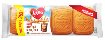 Печенье Любятово сахарное Вареная сгущёнка 88г