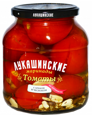 Томаты маринованные по-Деревенски с хреном/чесноком Лукашинские 670г