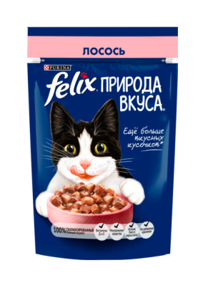 Корм влажный для кошек Феликс Природа Вкуса Лосось 75г