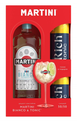 Напиток винный Мартини Бьянко 1л 15% + 2 тоника