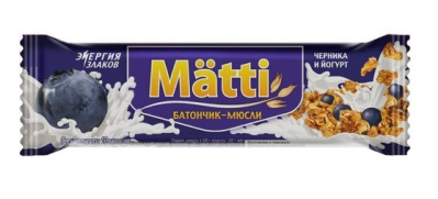 Батончик-мюсли Матти Мюсли Черника/Йогурт 24г
