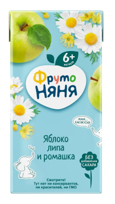 Напиток сокосодержащий ФрутоНяня Яблоко/Липа/Ромашка от 6мес т/п 0,2л