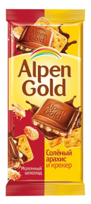 Шоколад Альпен Голд молочный Арахис/Крекер 80г