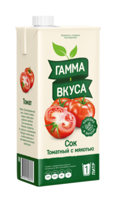 Сок Гамма вкуса Томатный с мякотью и солью 1л