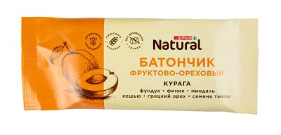 Батончик фруктово-ореховый SPAR Natural Курага 60г