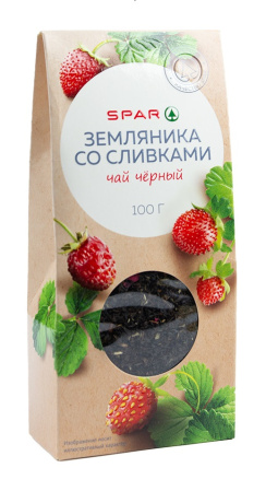 Чай SPAR Земляника со Сливками черный 100г