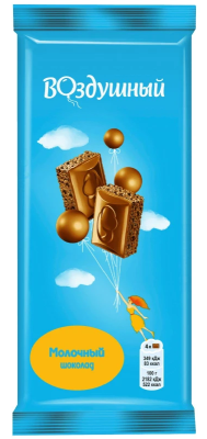 Шоколад Воздушный молочный пористый 80г