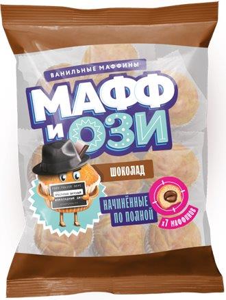 Маффин Мафф и Ози ванильный с начинкой Шоколадная 315г