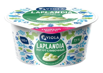 Йогурт Сливочный Лапландия Виола Десерт фисташковый 7,1% 120г БЗМЖ