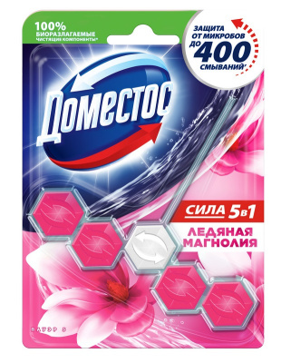 Ароматизатор Доместос Блок Павер5 Дуо  Ледяная магнолия 55г 1/6