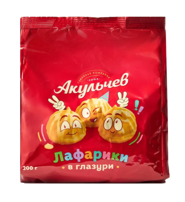 Печенье Акульчев Лафарики в белой глазури 200г