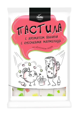 Пастила Нева ванильная с кусочками мармелада 220г