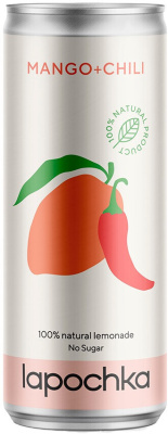 Лимонад Лапочка Манго/Чили без сахара 0,33л ж/б