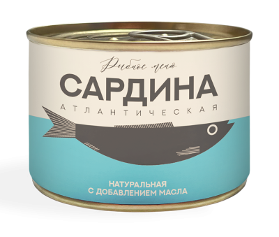 Сардина Атлантическая Рыбное меню с добавлением масла ключ 250г