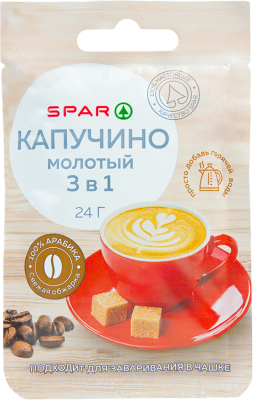 Кофе молотый SPAR 3в1 Капучино 24г