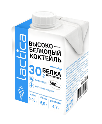Коктейль молоч протеин Лактика Пломбир 500г БЗМЖ