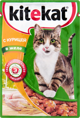 Корм влажный для кошек Китекат Курица в желе 85г