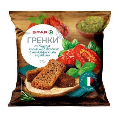 Гренки ржано-пшеничные SPAR Вял том с итальянск трав 75г
