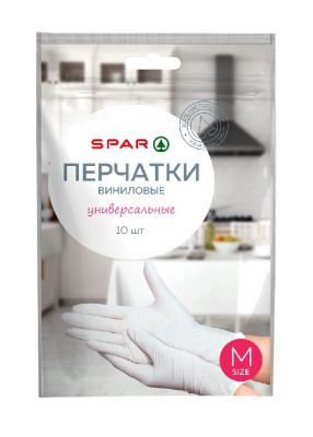 Перчатки виниловые SPAR Универсальные (М) 10шт