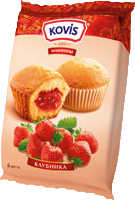 Мини-маффины Ковис клубника 200г