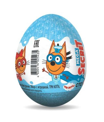 Яйцо шоколадное Мега секрет Три кота с игрушкой 20г