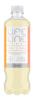 Напиток витаминизированный ЛайфЛайн Фокус Лайт Персик/Юзу 0,5л пл/бут