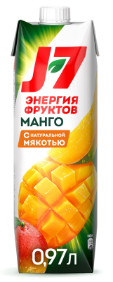 Нектар J7 Энергия фруктов Манго с мякотью 0,97л