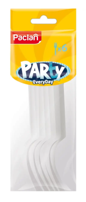 Вилки пластиковые Paclan Party Every Day 6шт белые
