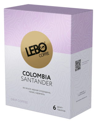 Кофе молотый Лебо Колумбия дрип-пакет 63г