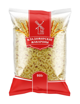 Макар изд Владимирские макароны Рожки гладкие 900г