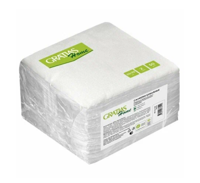 Салфетки бум Грейтис 2-сл А50 33*33см белые