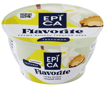 Десерт творожный Эпика Фаворит Груша/Ваниль/Грецкий орех 8,0% 130г БЗМЖ