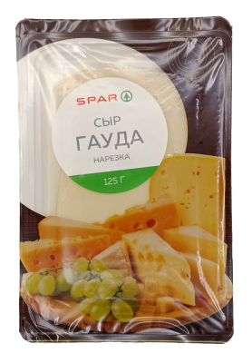 Сыр Гауда SPAR 45% нарезка 125г БЗМЖ