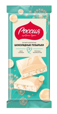 Шоколад Россия белый пористый Шоколадные пузырьки 70г