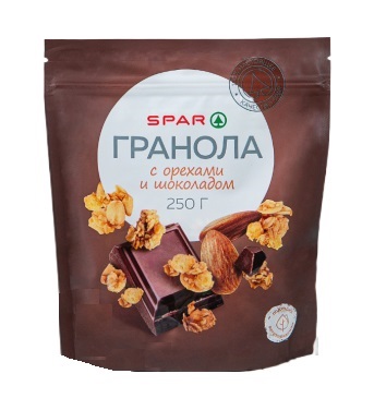 Гранола SPAR с орехами и шоколадом 250г