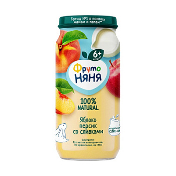 Пюре ФрутоНяня Яблоко/Персик/Сливки с 6мес ст/б 250г БЗМЖ