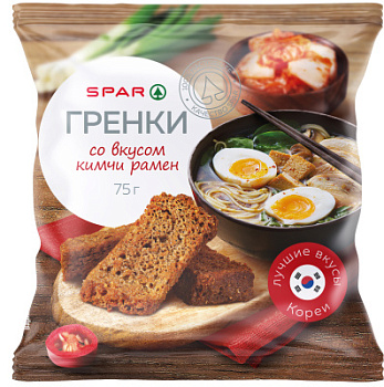 Гренки ржано-пшеничные SPAR Кимчи рамен 75г